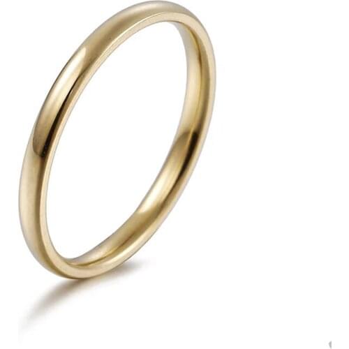 2MM Ins Tide Stainless Steel Rings For Women Simple Temperament Engagement Wedding Band Fashion Jewelry Wholesale 2021