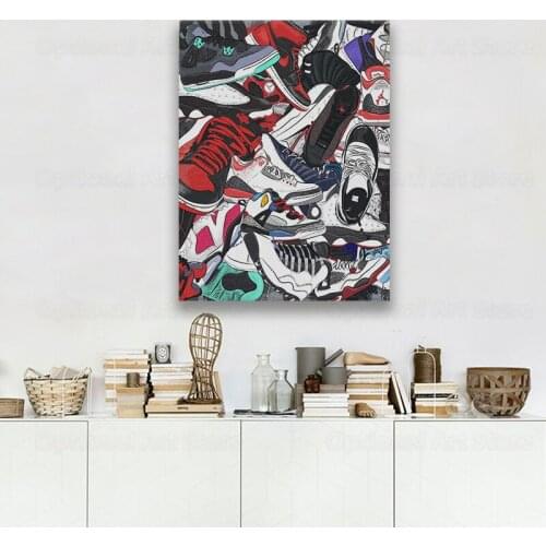 Sneakers fashion trend artwork Canvas poster Painting wall Art decor Living room Bedroom Study Home Decoration Prints