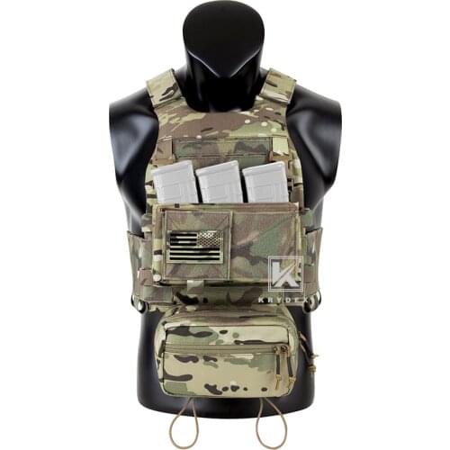 KRYDEX FCS Tactical Low Vis Slick Plate Carrier W/ Elastic Cummerbund Micro Fight MK3 Front Panel Chassis Drop SACK Pouch MC