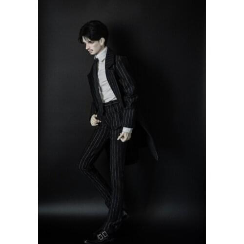 BJD doll clothes President striped coat set 1/4 1/3 SD MSD SSDF long fashion uncle coat doll accessories