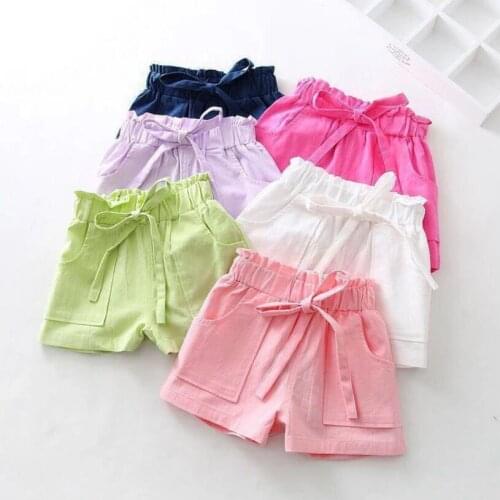 2020 Summer Baby Toddler Shorts Girls Shorts Girls Casual Beach Pants Children Solid Bottoms Clothes Kids Short Trousers JW8298