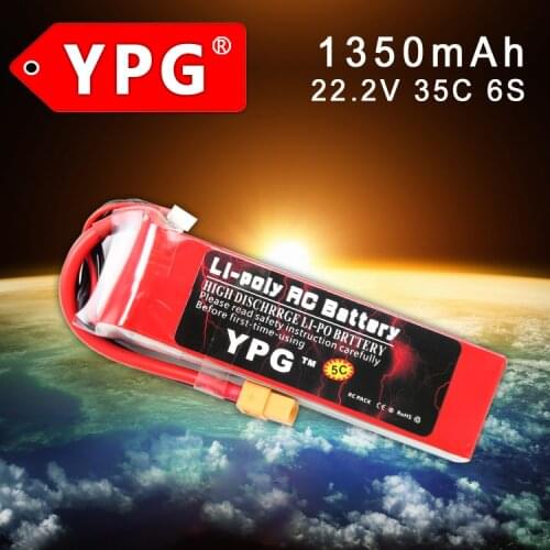 Gartt YPG 22.2V 1350mAh 35C 6S Grade A Lipo Li-poly Battery For 450L RC helicopter