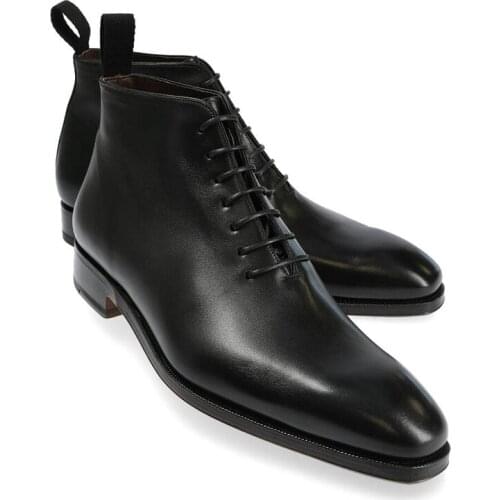 Oxford Dress High Top Leather Handmade Winter Mens Boots Shoes Add Velvet Work Boots Fashion Designer Shoes Men