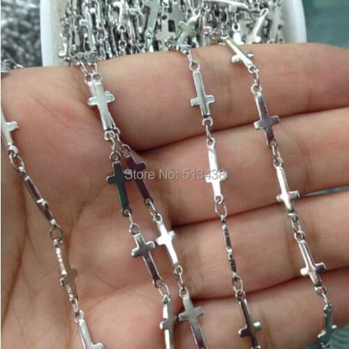 Lot of 5meter Brand new Stainless Steel Fashion Cross Chain Link jewelry finding / Marking Chain DIY Necklace