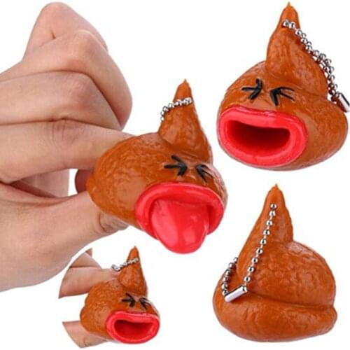 New Funny Poop Keychains Emoticon Toy Pop Out Tongues Novelty Fun Little Tricky Prank Antistress Toy For Kids Or Children