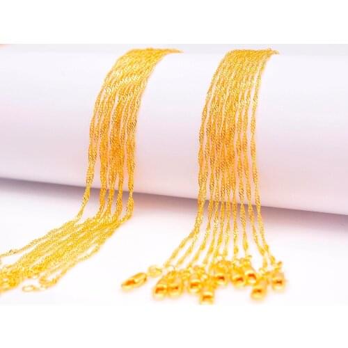 NEW New Fashion, 50 PCS 16-30inch vacuum plated Necklace, water wave chain for women/men