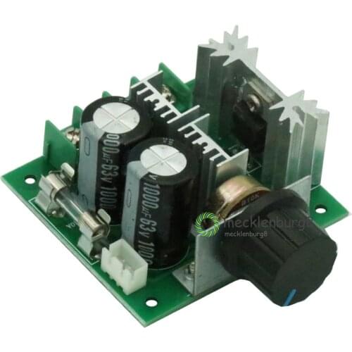 DC 12V 24V 30V 40 13KHz Auto PWM Current Motor Speed ​​Regulator 10A Speed ​​Controller Switch with Aluminum Cover, 50V 1000uF