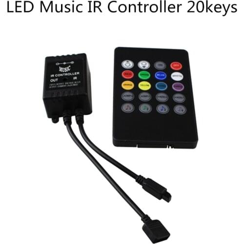 LED Music IR Controller DC12V-24V Sound activated control with 20/18 keys for 3528 5050 RGB LED Strip lights Mini Controller 6A