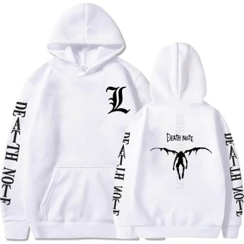 Harajuku Death Note Unisex Hoodies Japanese Anime Printing Mens Hoodie Sweatshirt Daily Casual Streetwears