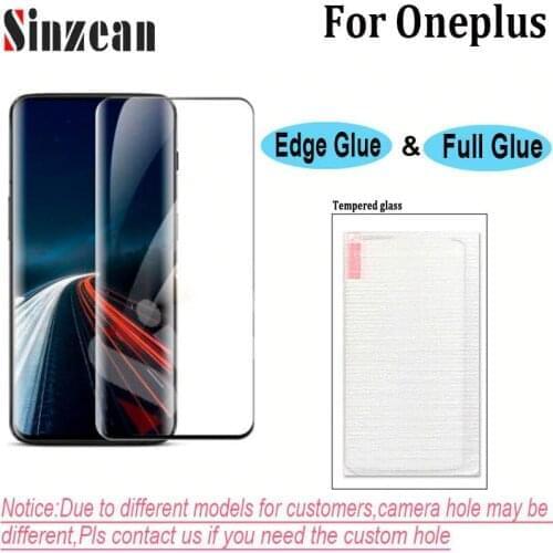 Sinzean 50pcs 3D Curved Full Covered Tempered Glass screen protector For Oneplus 8 Pro/1+8 Pro(edge glue & full glue available)