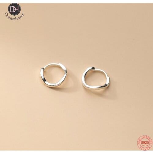 Dreamhonor Geometric 925 Sterling Silver Wave Clip Earrings For Women Party Gifts Fine Jewelry