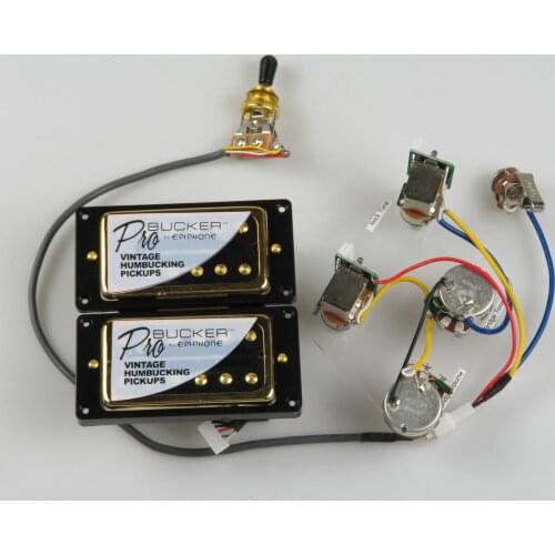 Golden Electric guitar pickups Humbucker Bucker PRO Alnico 5 Wiring Harness Push-pull guitar pickups For Gibson/Epiphone