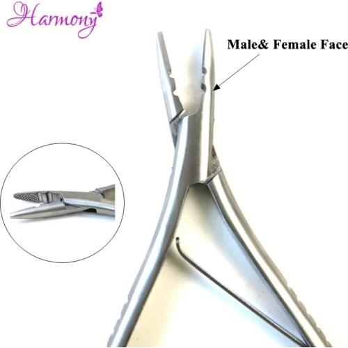 1pcs Stainless Steel Extension Pliers Male and Female face 150G Silivery White Pliers Keratin Loop Hair Extensions Tools