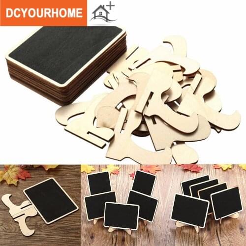 10 sets of wooden small blackboard crafts ornaments square display blackboard home desktop decoration DIY message board