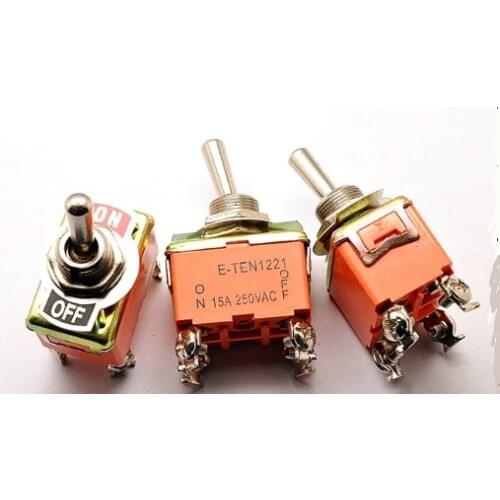 10PCS Toggle Switch E-TEN 1221 4Pins ON-OFF 12MM 15A/250V