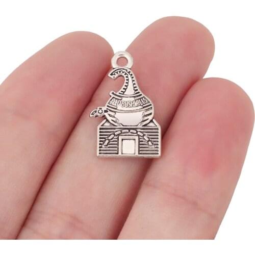 20 x Silver Color Bushmills Distillery Charms Pendants for DIY Necklace Bracelet Jewelry Making Accessories 21x14mm