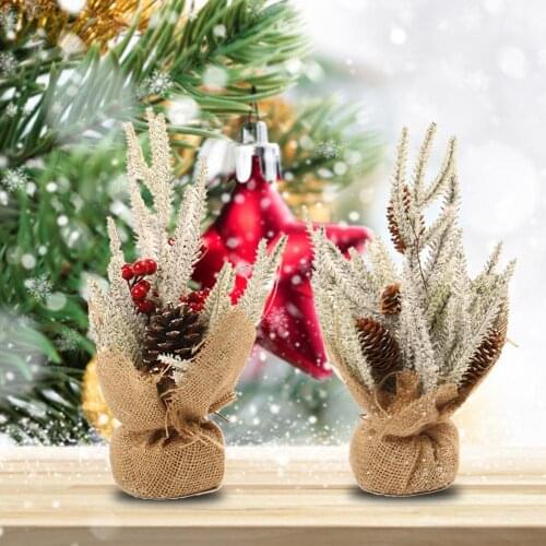 2019 Christmas Tree Mini New Year Table Decoration Artificial Tabletop Mini Xmas Tree Decorations Miniature Tree Ornament