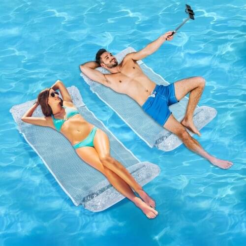 2021 New Water Hammock Recliner Inflatable Floating Swimming Mattress Sea Swimming Ring Pool Party Toy Lounge Bed For Swimming