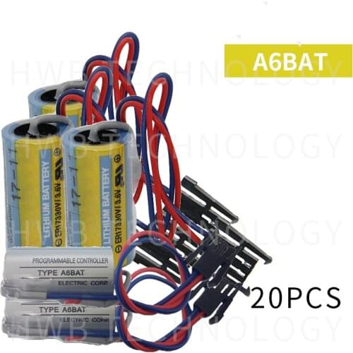20pack 100% Original NEW ER17330V 3.6V PLC Battery Batteries For Mitsubishi Servo A6BAT PLC Battery Free Shipping