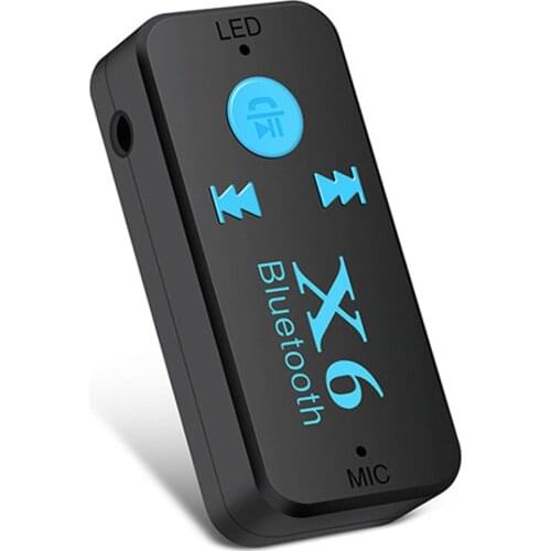 X6 Bluetooth-Compatible Receiver AUX 3.5MM Car Kit Dongle Stereo Audio Music With Mic Handfree Wireless Adapter Support TF Card