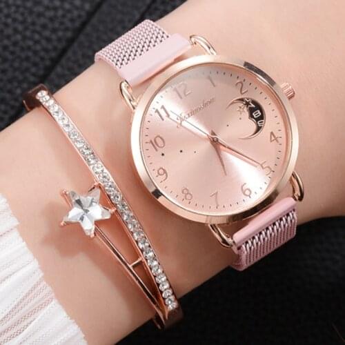 Magnet Buckle Crescent Shape Women Bracelet Watch Luxury Ladies Alloy Quartz Watches Clock Gifts 2020 Relogio Feminino orologio
