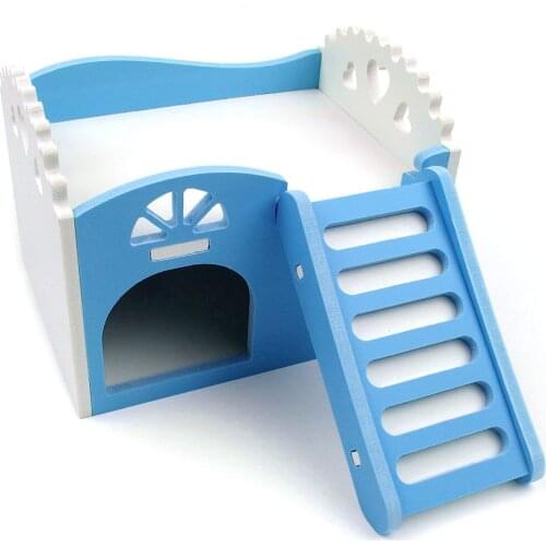 Hamster Hideout Hut Wooden DIY Hideaway Exercise Toy for Dwarf Chinchillas Guinea Pigs Rat Mouse Cage Sleeping House