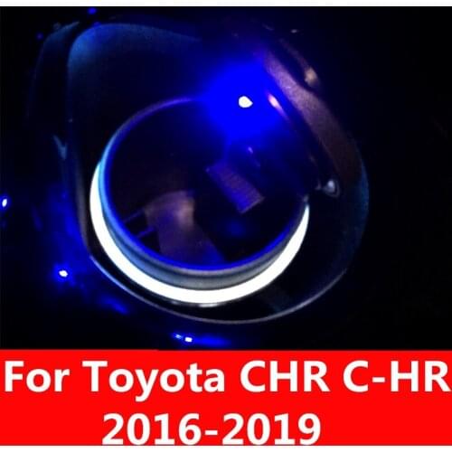 For Toyota CHR C-HR 2016-2019 Portable Auto LED Cigarette Smoke car Ashtray LED Light Smokeless Ashtray Cigarette interior