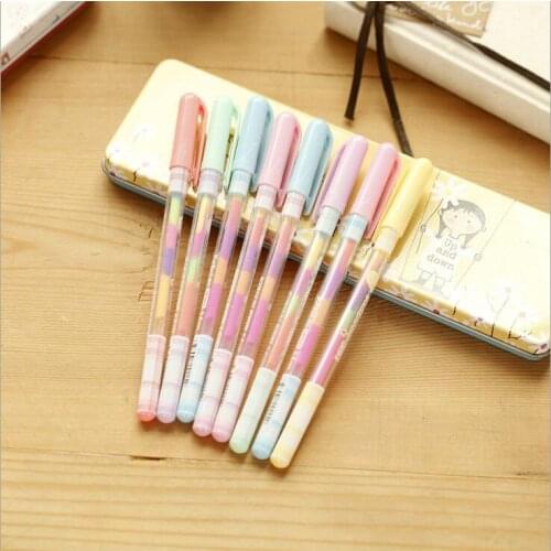 Ellen Brook 1 Piece Korean Stationery Cute Lovely Candy Color Gel Pens Student School Supplies 1 Pcs with 6 Colors