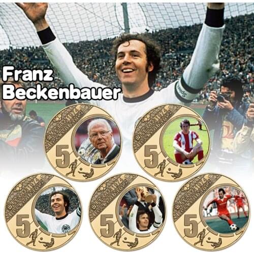 European Footballer Gold Plated Commemorative Coins German The Emperor Collectible Sports Challenge Coin Souvenir Gifts for Men