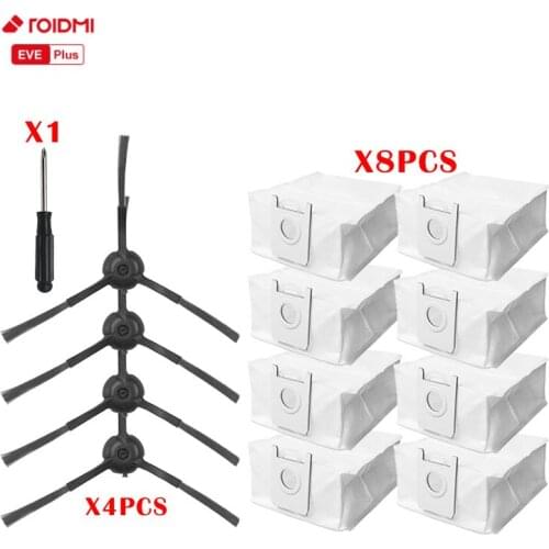 Dust Bag Replacement for Xiaomi Roidmi Robot Sweeping EVE Plus Vacuum Cleaner Replenish Spare Parts Accessory Side brush