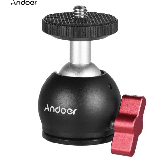 Andoer Mini Ball Head Tripod Head 360° Swivel Horizontal Vertical 1/4-inch Interface for DSLR SLR Mini Tripod Mounting Ball Head