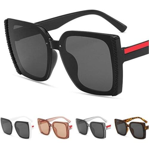 Fashion Sunglasses Semi-Rimless Sun Glasses Personality Unisex Trimming Adumbral Anti-UV Spectacles Oversize Frame Eyewear