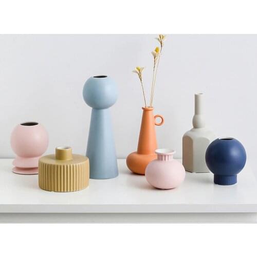 Morandi Vases Ceramic Flower Vase Basket Tabletop Plants Home Decoration Bonsai Decor Flower Arrangement Container Home Decor AA