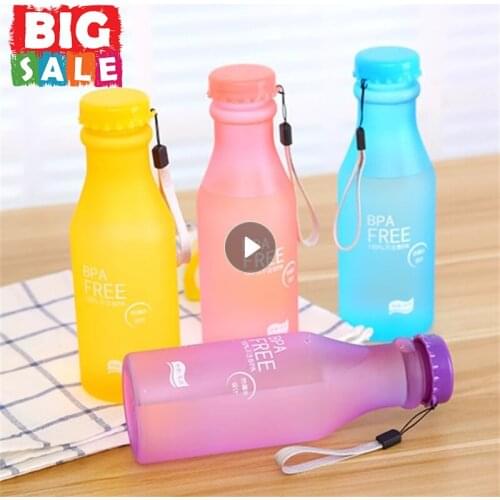 Candy Colors Unbreakable Frosted Leak-proof Plastic Kettle 550mL BPA Free Portable Water Bottle For Travel Yoga Running Camping