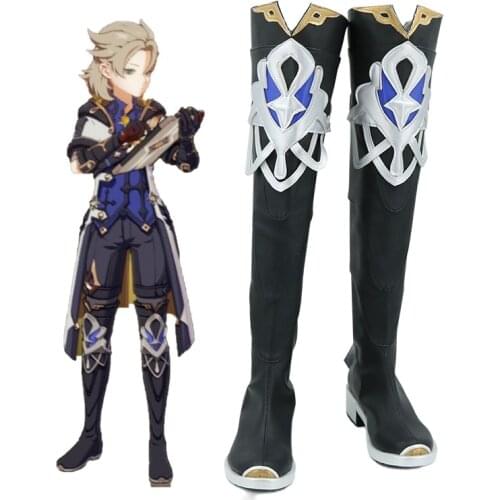 New Genshin Impact Cosplay Shoes Genshin Impact Albedo Cosplay Boots Carnival Halloween Women/Men Shoes Size 35-48