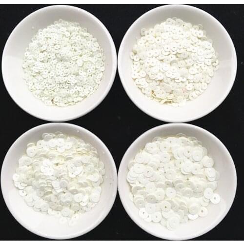 Solid Milk Color 3mm 4mm 5mm 6mm Flat round loose sequins Paillettes sewing Wedding Confett craft,Women Clothing Accessories