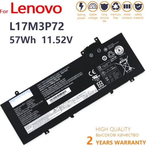 Genuine 11.52V 57WH New Original Battery L17M3P72 for Lenovo ThinkPad T480s 01AV478 01AV479 01AV480 SB10K97622