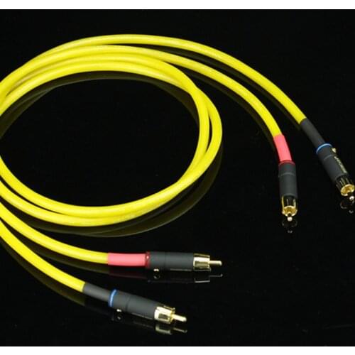 Pair Audiophile 6N OCC Single Crystal Copper Silver Plated Hifi Audio RCA Interconnect Signal Cable