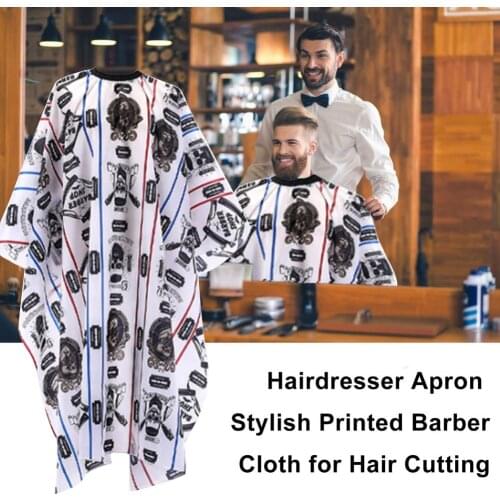 Hairdresser Apron Stylish Waterproof Hair Cutting Printed Barber Cloth For Hair Cutting Barber Cape Hair Styling Design Supplies