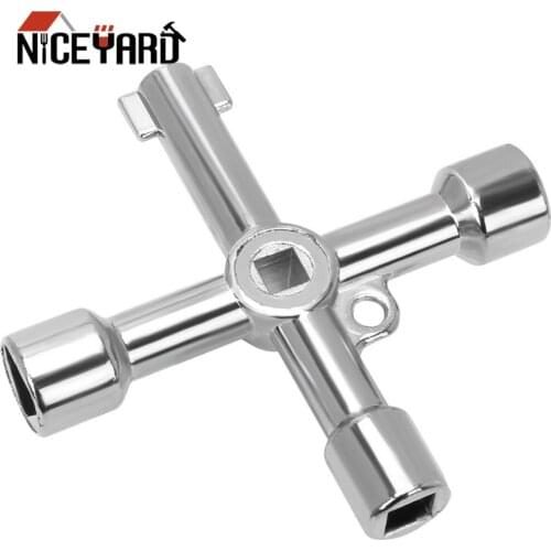 NICEYARD 5 in 1 Cross Switch Key Wrench Square Triangle Round Hole Train Electrical Cupboard Spanner Hand Tools