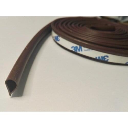 Self-Adhesive Teardrop Seal Strip Door Jamb Corner Fireproof V0 Silicone Gasket 12.7mm x 6.4mm Brown odd