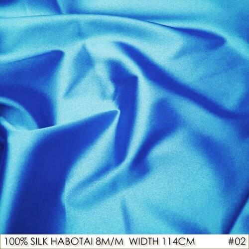 SILK HABOTAI 114cm width 8momme/Lighter Silk Lining Fabric Meter Free Shipping home decoration accessories NO.02 Peacock Blue