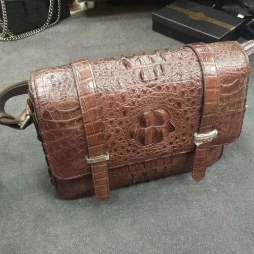 Xinepiju men bag crocodile leather bag single shoulder bag men bag Crocodile skin for business travel