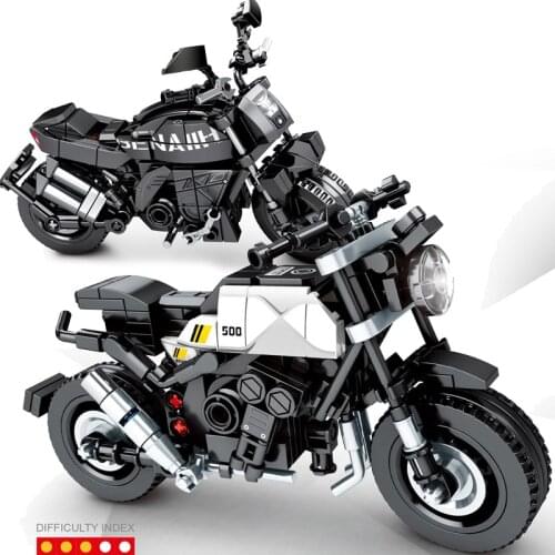 Technical famous brand motorcycle Benellis 502C brixton 500 model moc building block with rack brick toy collection for gifts