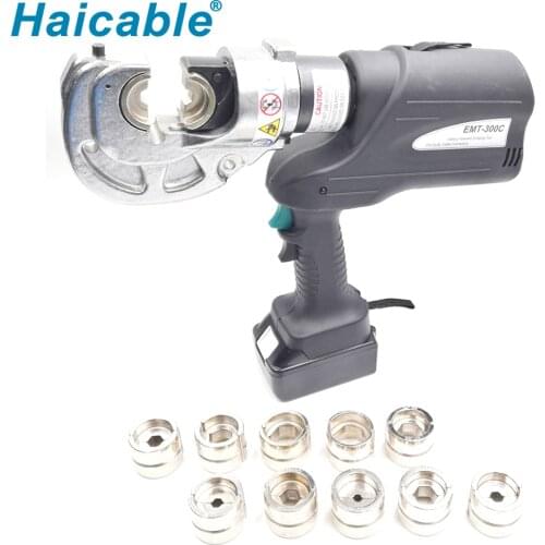 EMT-300C Cordless terminal crimper, Battery Powered crimping tool Capacity16-300mm2 with 11 sets dies:16 -300