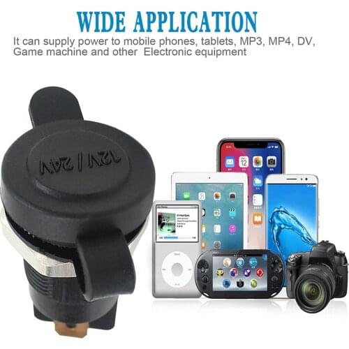 Waterproof Universal Car Motorcycle Power Socket Female Seat 12v24v Environmental Protection Abs With Dust Cover