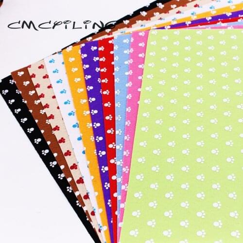 CMCYILING 10 Pcs/lot 30cm*30cm Printed Felt Fabric 1 MM Thickness Polyester Cloth For Needlework DIY Crafts Dolls Felt Sheet