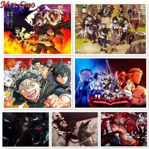 Japan Anime Black Clover Wall Art 5D Diy Diamond Painting Modular Pictures Japanese Cartoon Figure Prints For Bedroom Home Decor
