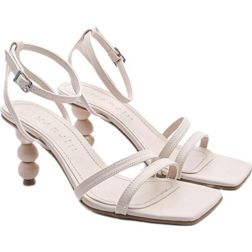 2021 Fashion Pump Womens Heeled Sandals Summer Women heels zapatos de mujer туфли на каблуке обувь Bople 36-40 Size Black Beige