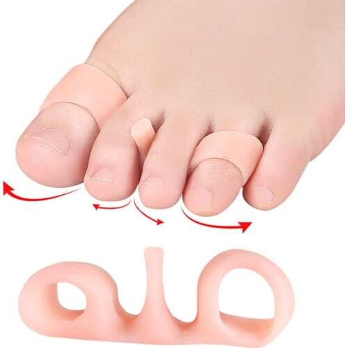 1pair Two-hole Snail Toe Separator Adjuster Silicone Foot Fingers Two Hole Toe Separator Bunion Corrector Foot Care Tools
